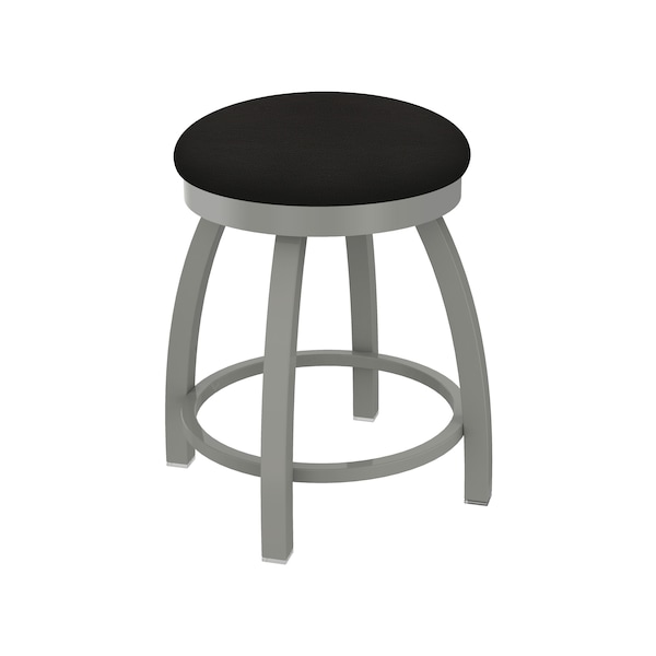 18" Swivel Vanity Stool, Nickel Finish, Canter Espresso Seat